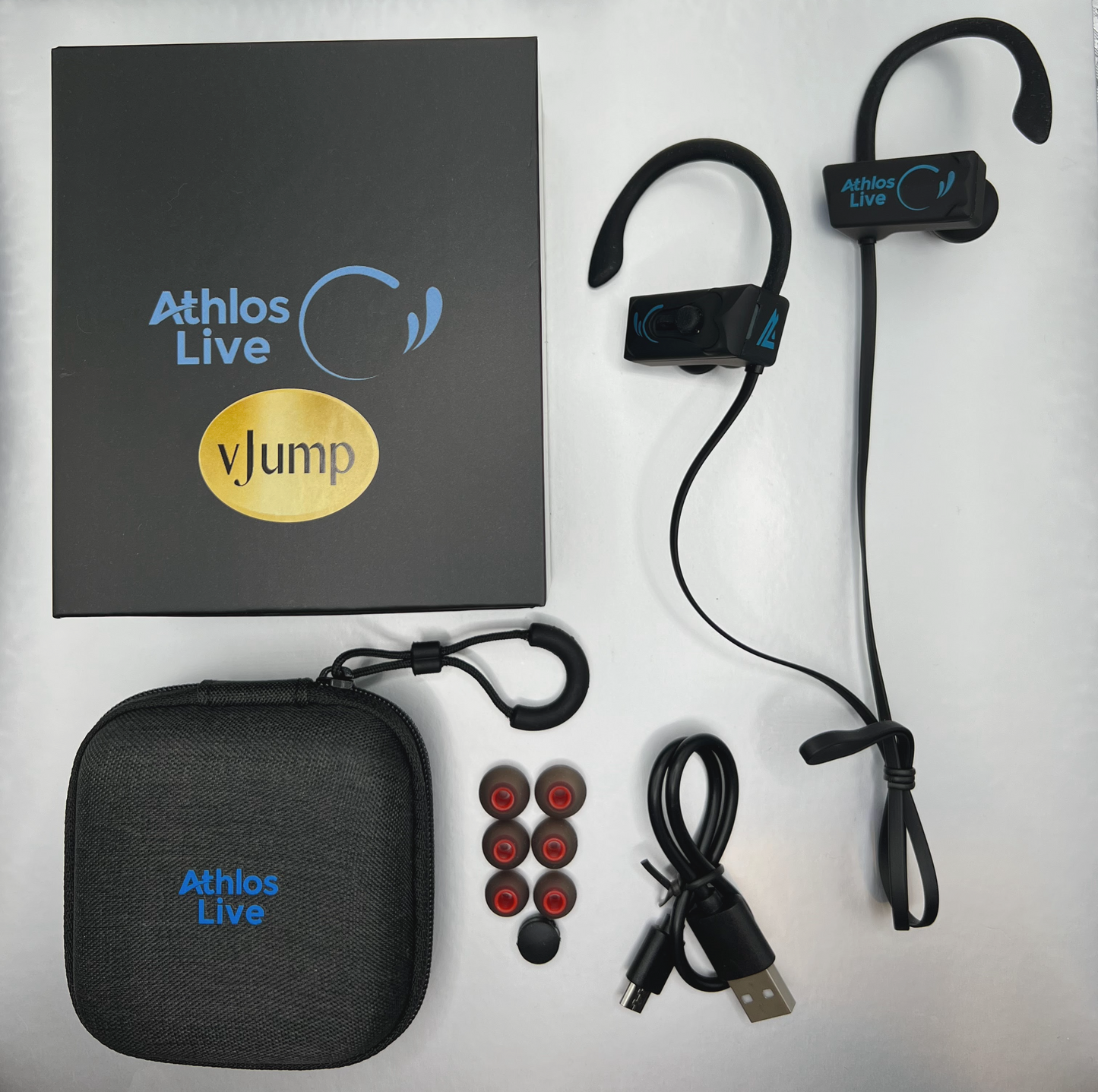 Athlos Live™ vJump: earbuds that report your vertical